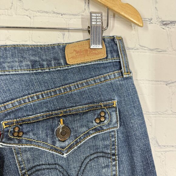 Levis 515 Jeans Womens 6 M Boot Cut Mid Rise Dark Wash Denim Stretch 30x30 - Picture 8 of 15